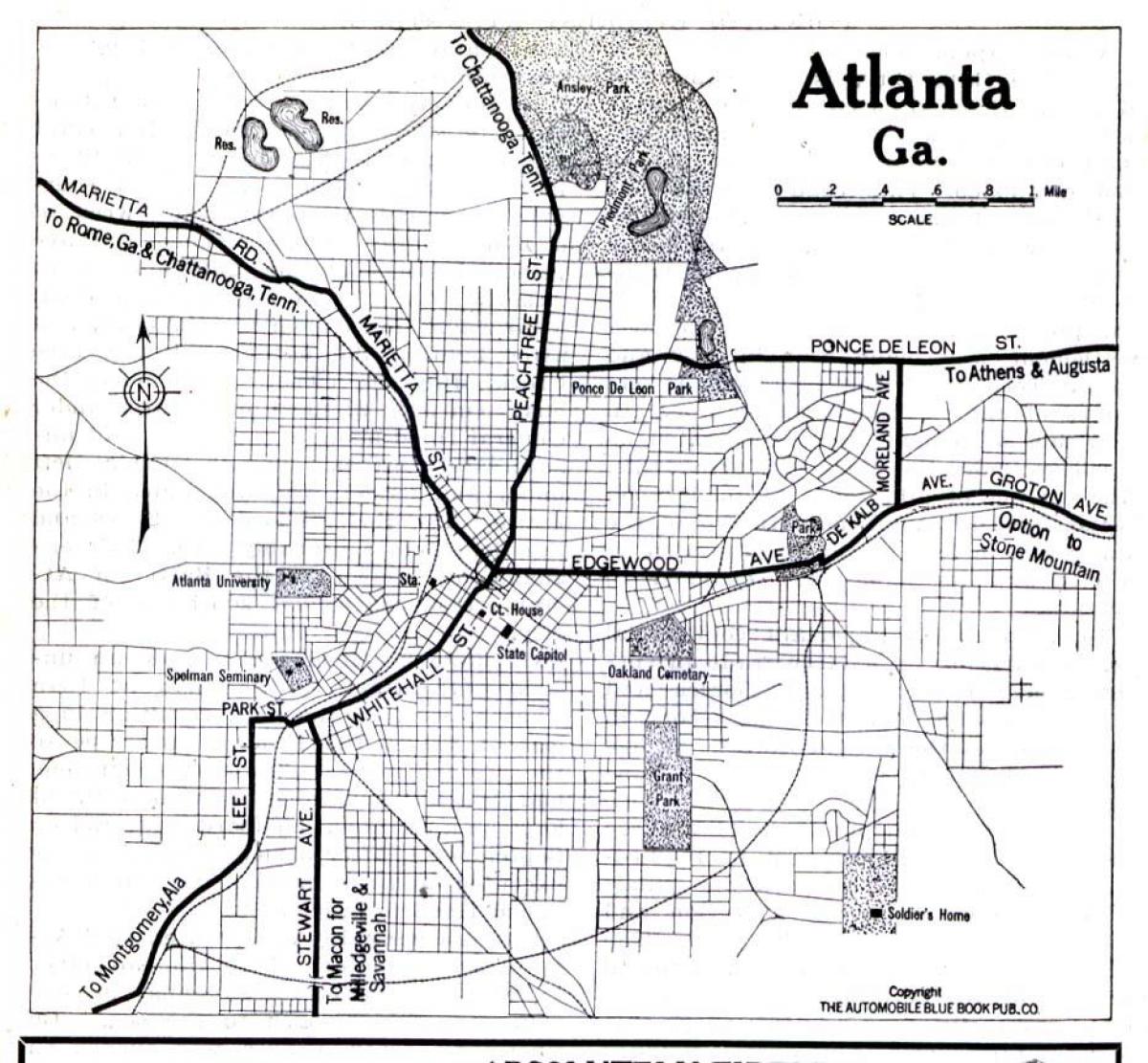 карта Атланта штат Джорджыя
