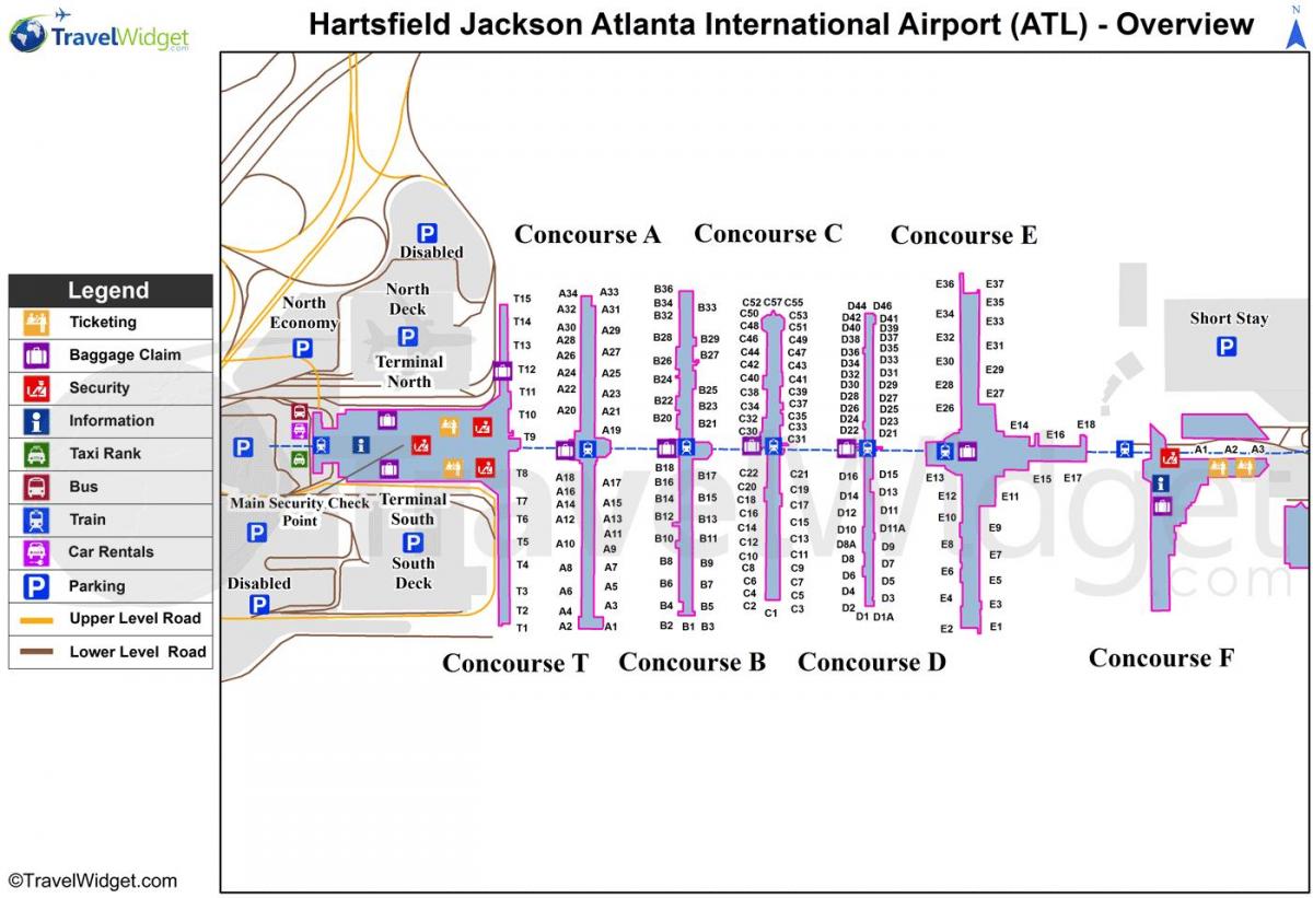 карта Міжнародны аэрапорт Хартсфилд-Джэксан Атланта