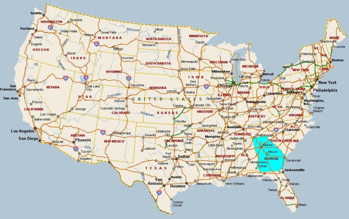 карта Грузіі ЗША