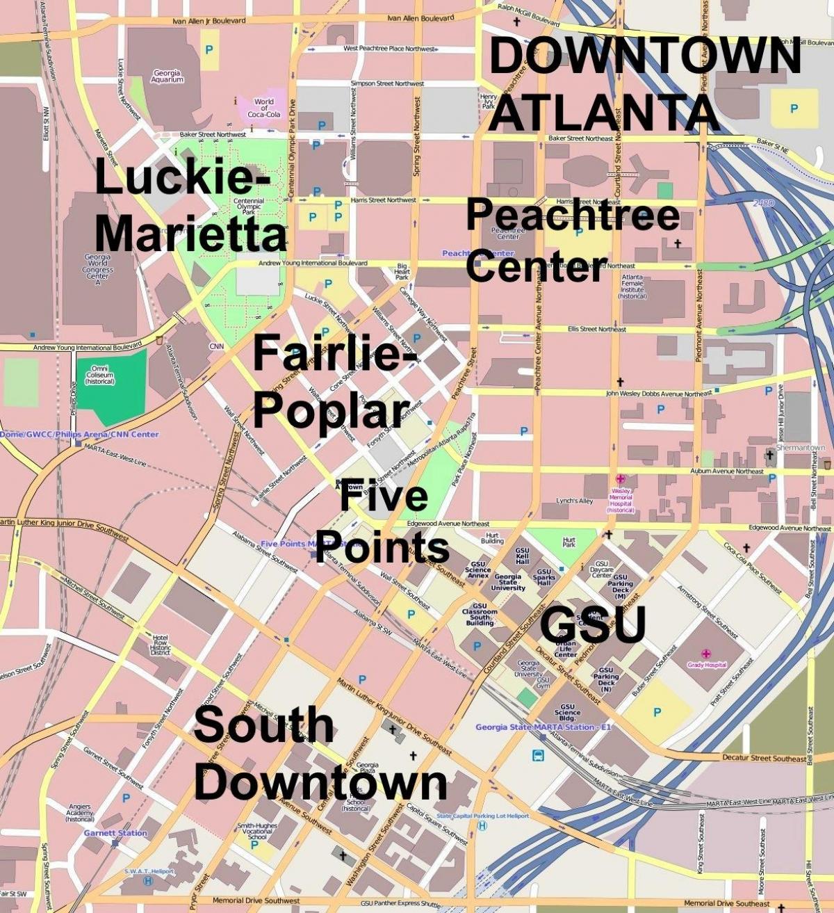 карта горада Атланта